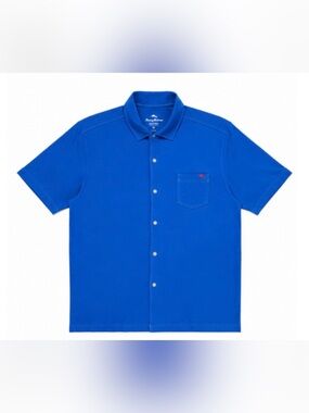 Tommy Bahama Blue Short-Sleeve Supima Button-Down Shirt